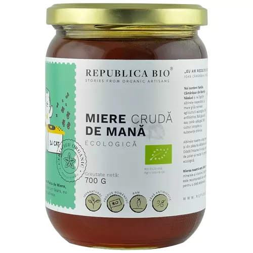 Miere de Mana ecologica cruda 700 gr, Republica BIO
