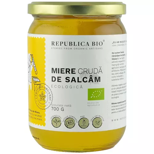 Miere de Salcam ecologica cruda 700 gr, Republica BIO
